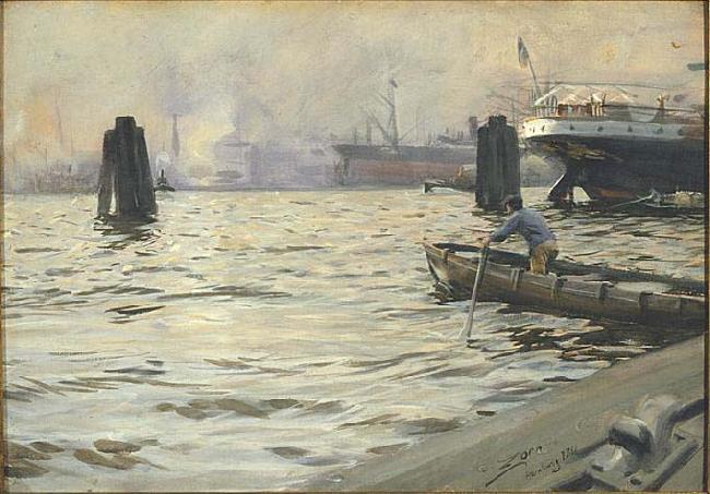 Anders Zorn The Port of Hamburg, oil painting image